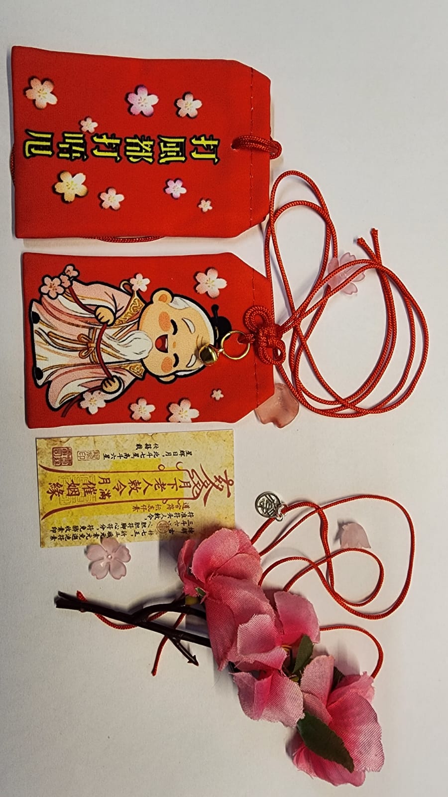 香港甜到漏月老御守 【打風都打唔甩】含靈符、桃花、紅線、上上簽、緣吊飾 廟祝陳自家出品